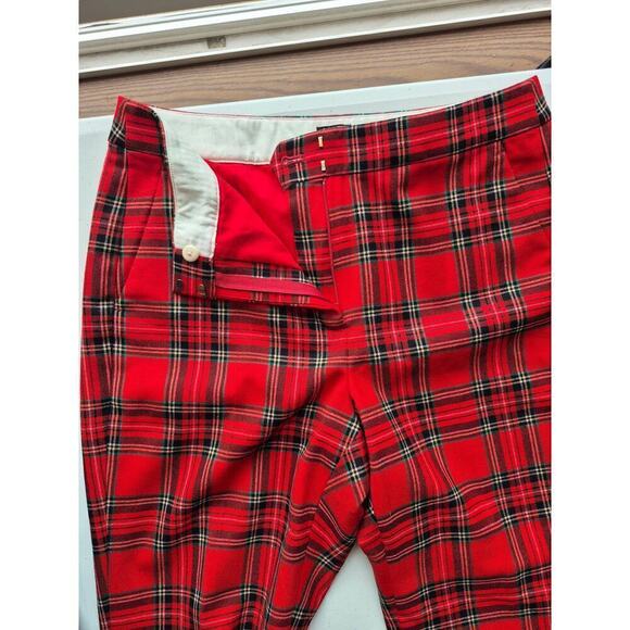 J. Crew Kate, Sz. 10 Red Plaid Wool Blend Straight leg Pants - Picture 8 of 8